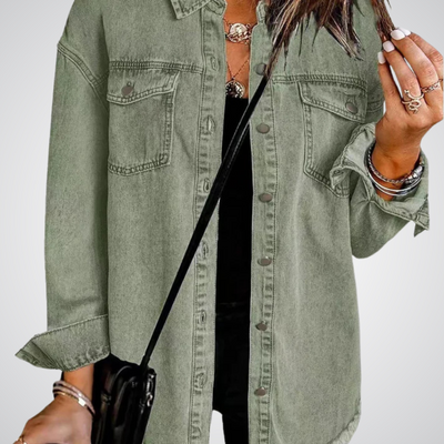 Mathilde™ - Premium Klassisk Jeansjacka med Magtäckning