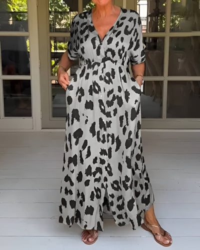 Sable™ - Stilren Maxiklänning med Leopardmönster