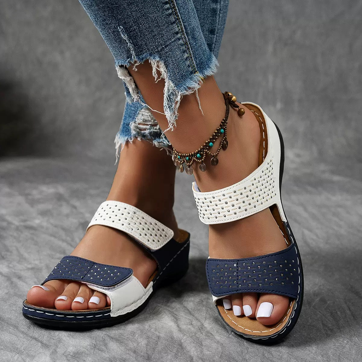 Ortholuxe™ - Andningsbara Ortopediska Slip-In Sandaler för Kvinnor